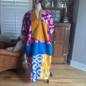 HOUSE 7 AFRICAN DRESS KIMONO COLORFUL CAFTAN NEW